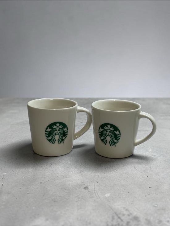 Starbucks Other - Starbucks White Ceramic Espresso Cups Set of 2 Demitasse Coffee Mugs